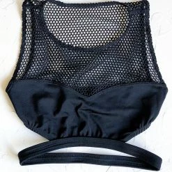 Exo Wear Back Strap Top - Black Fishnet All Pole Wear