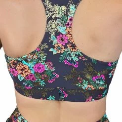 Cleo The Hurricane Twist Sports Bra - Gunmetal Garden All Pole Wear