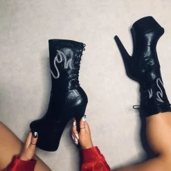Shoes Hella Heels HellGirl 7inch Boots - Black/Glow