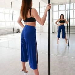 REV ACTIV Sensual Flow Pants (with Leg Slit) - Cobalt