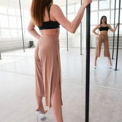 REV ACTIV Sensual Flow Pants (with Leg Slit) - Coffee Loungewear Bottoms