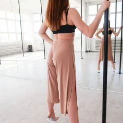 REV ACTIV Sensual Flow Pants (with Leg Slit) - Coffee Loungewear Bottoms