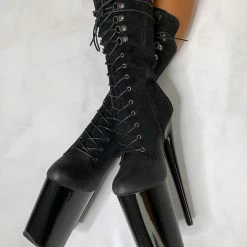 Hella Heels Blaq Kicks Boots - 9inch Shoes