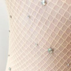 Lunalae Fishnet AB Shine Diamante Stockings - Fair Tights