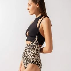 Shark Polewear Double-sided Sling Shorts - Leopard/Black