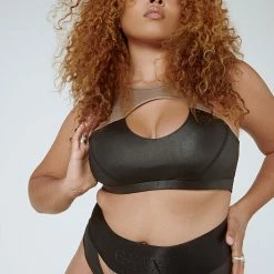 All Pole Wear Creatures Of XIX I Slay Sports Bra - Black/Mink