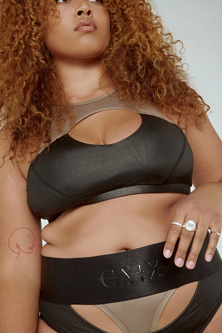 All Pole Wear Creatures Of XIX I Slay Sports Bra - Black/Mink