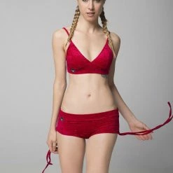 RAD Velvet Side String Shorts - Red All Pole Wear