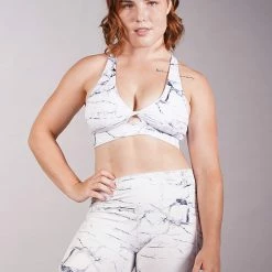 All Pole Wear Off The Pole Keyhole Sports Bra - White Marble