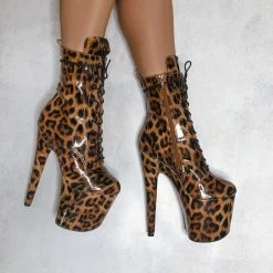 Hella Heels EmpireKicks 8inch Booties - Leopard Shoes