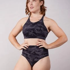 Off The Pole Lifestyle Sports Bra - Black Camouflage