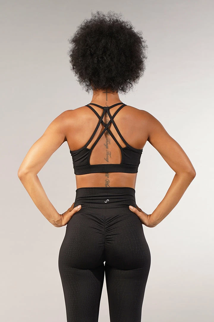 Off The Pole Lifestyle Sports Bra - Black Gator