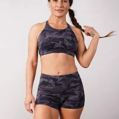 Off The Pole Lifestyle Sports Bra - Black Camouflage