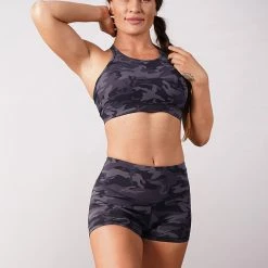 Off The Pole Lifestyle Sports Bra - Black Camouflage