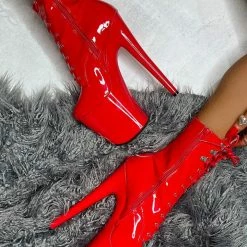 Hella Heels LipKit 8inch Boots - Cherry Pie