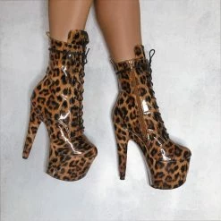 Shoes Hella Heels EmpireKicks 7inch Booties - Leopard