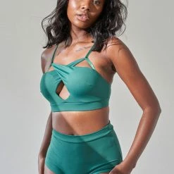 Lunalae High Waist Shorts - Recycled Emerald All Pole Wear