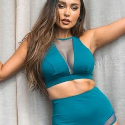 Lunalae Midnight High Waisted Bottoms - Recycled Teal All Pole Wear