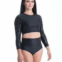 Paradise Chick Superhero Series Ultra Grip Crop Top - Black Leopard Back In Stock