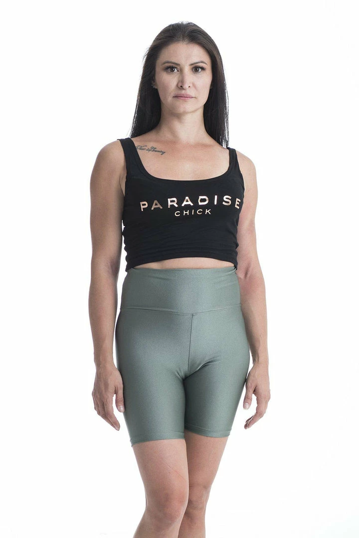 Paradise Chick Biker Shorts - Army Green