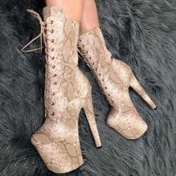 Shoes Hella Heels Milksnake Boots - 7inch