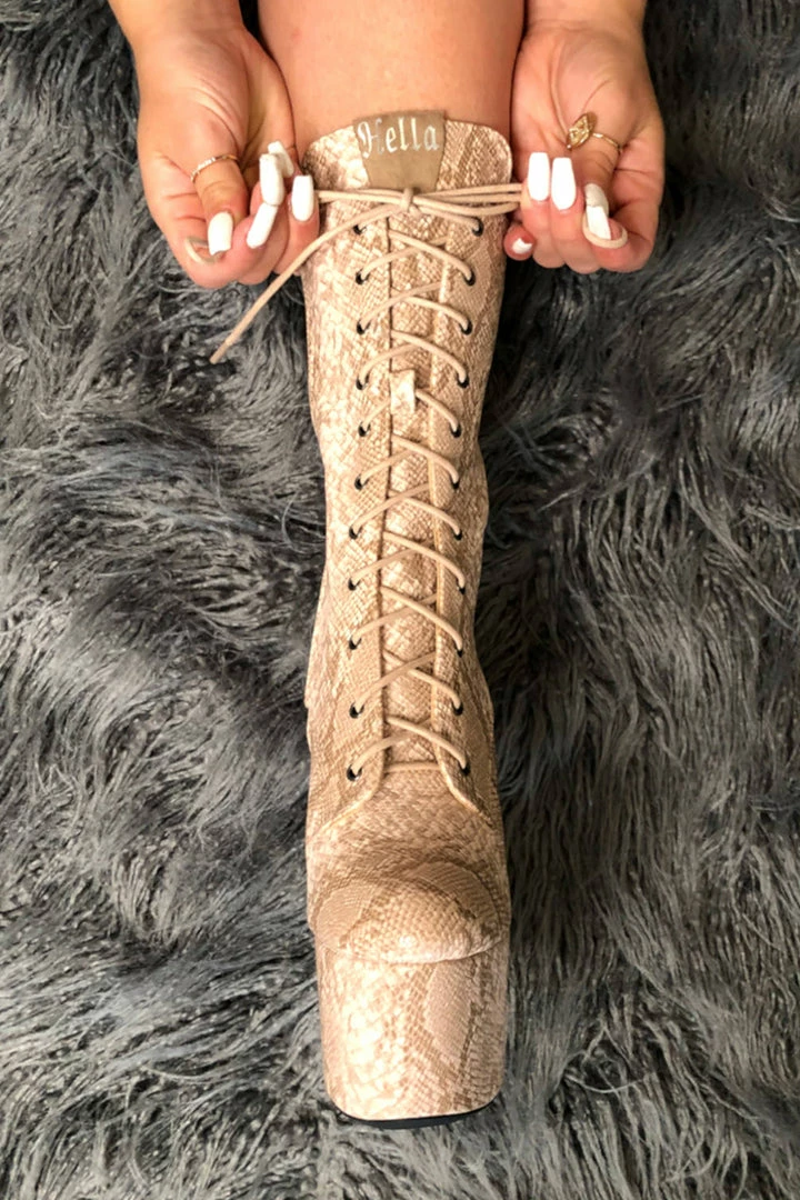Shoes Hella Heels Milksnake Boots - 7inch