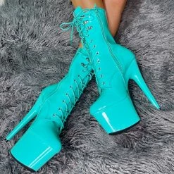 Hella Heels LipKit 7inch Boots - Minted Shoes