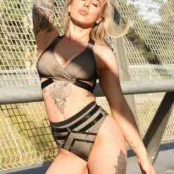 Tatiana Activewear Yuki Top - Black Mesh All Pole Wear