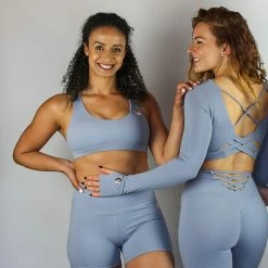 Olra Activewear Signature Biker Shorts - Sky Grey All Pole Wear