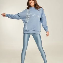 Paradise Chick Pole Dancer Hoodie - Dusty Blue Loungewear Tops