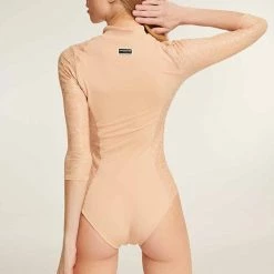 Paradise Chick Superhero Series Ultra Grip Bodysuit - Beige Leopard