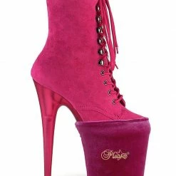 Back In Stock Pleaser USA Shoe Protectors - Hot Pink Velvet