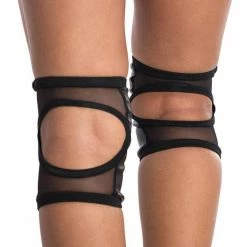 Back In Stock Poledancerka Grippy Kneepads - Black (with Pocket)