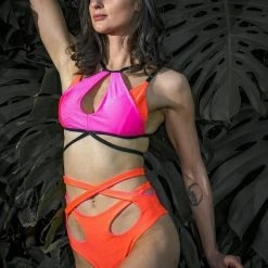 Sorte Wild Cheeky Shorts - Reversible Neon Pink/Orange All Pole Wear