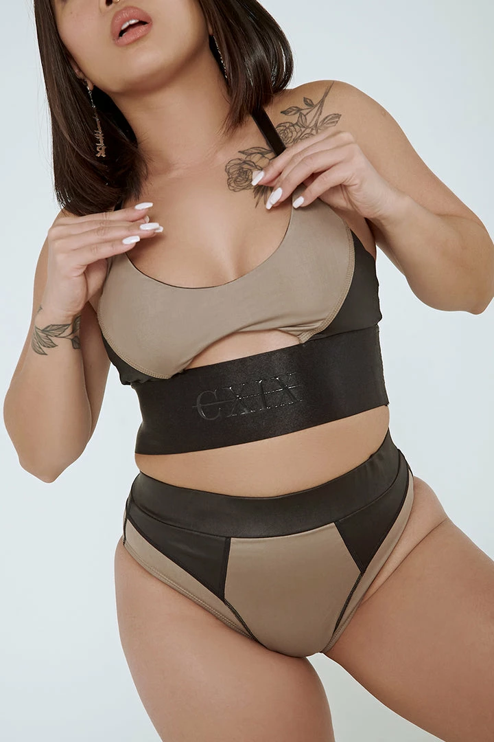 Creatures Of XIX Riding Solo High Waist Bottoms - Black/Mink All Pole Wear