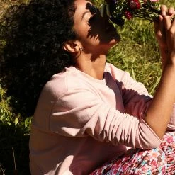 Rolling Garter Sweatshirt - Rosé