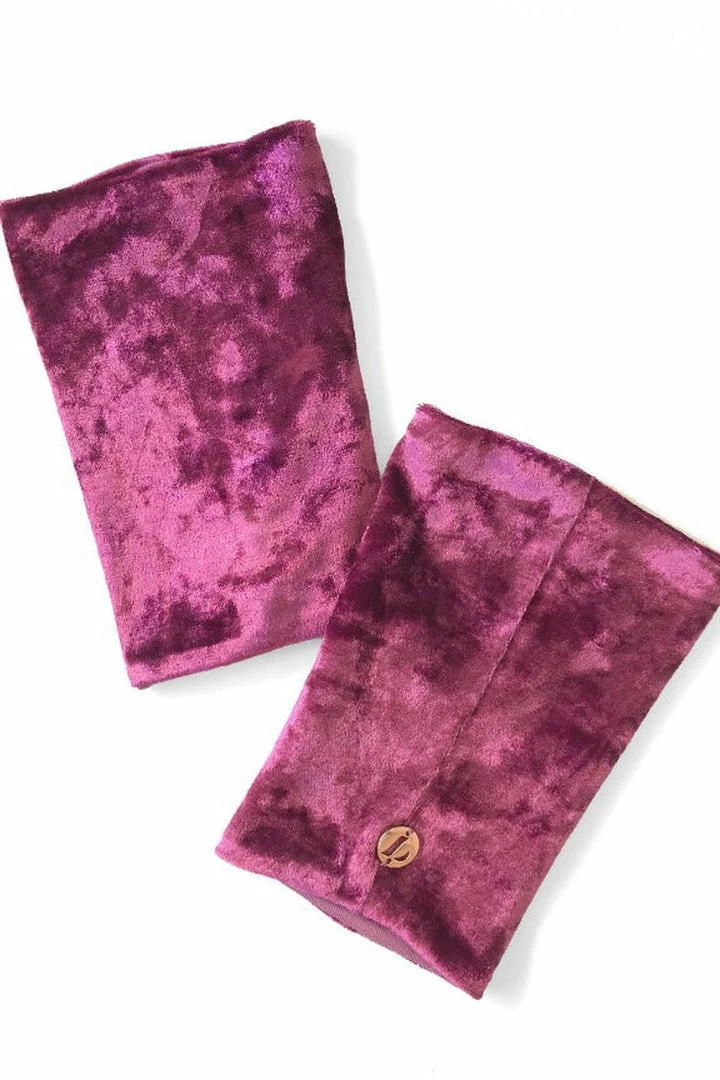 Accessories Lunalae Shoe Covers - Rose Crushed Velvet