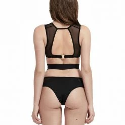 Hamade Activewear Eyelet Mesh Crop Top - Black All Pole Wear