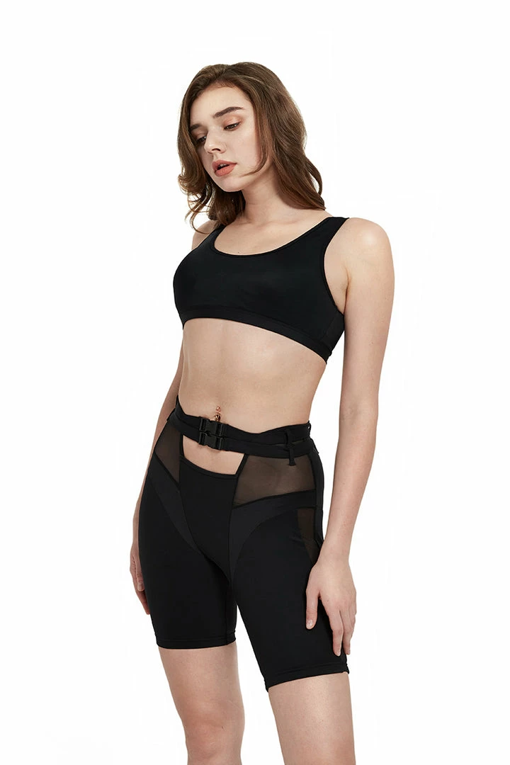 Hamade Activewear Buckle Cycling Shorts - Black All Pole Wear