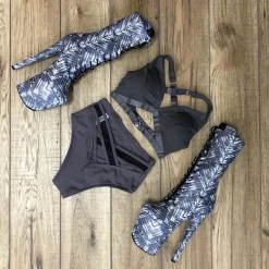 All Pole Wear Poledancerka X High Leg Shorts - Grey