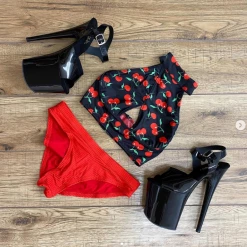 Bandurska Diane Bottoms- Ribbed Red All Pole Wear