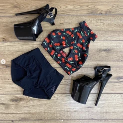 Shoes Pleaser USA Flamingo-809 8inch Pleasers - Patent Black