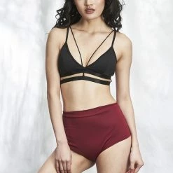Lunalae High Waist Shorts - Wine