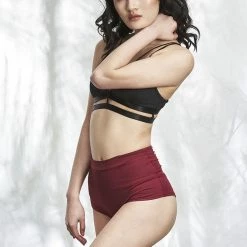 Lunalae High Waist Shorts - Wine