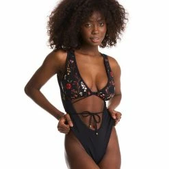 Bandurska Spring Bodysuit - Floral Black New In