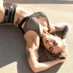 Tatiana Activewear Yuki Top - Black Mesh All Pole Wear