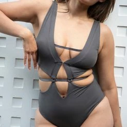 Tatiana Activewear Hunter Bodysuit - Charcoal