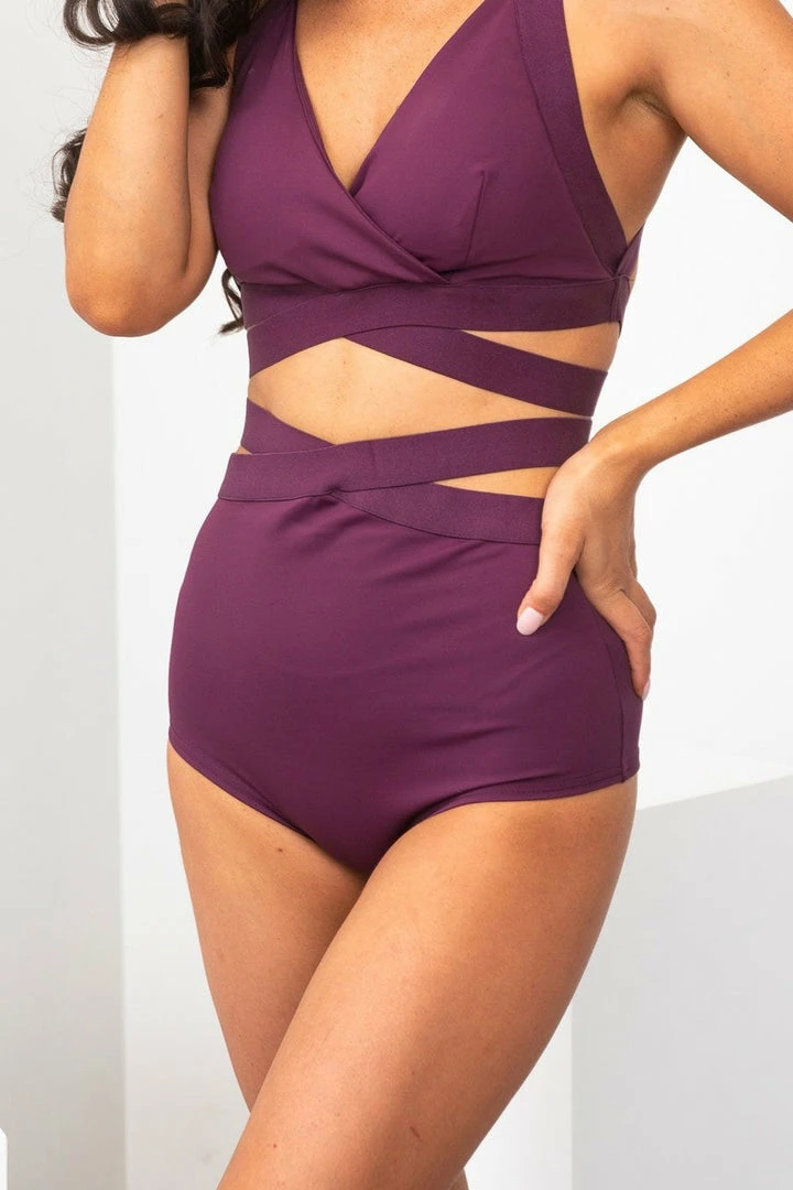 Lunalae Tara High Waisted Bottoms - Recycled Mulberry