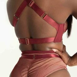 Tatiana Activewear Yuki Top - Burgundy Mesh New In