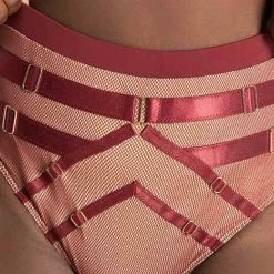 New In Tatiana Activewear Yuki Shorts - Burgundy Mesh